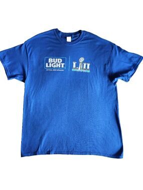 Superbowl LIII t-shirt Men's XL Bud Light Beer Promotional New Short Sleeve